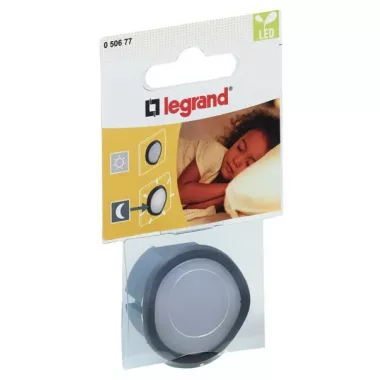 LEGRAND 050677 Plug with night light, LED, switchable and dimmable, black