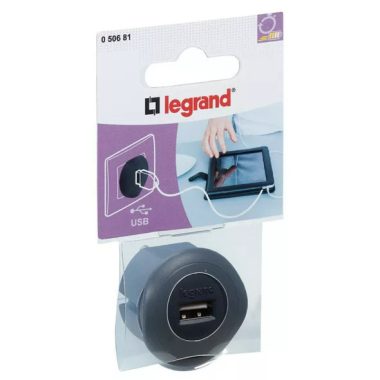 LEGRAND 050681 USB-s csatlakozódugó 1,5A - 5V, fekete