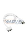 LEGRAND 050684 USB töltőkábel Galaxy tab csatlakozóval, fehér, 1 m