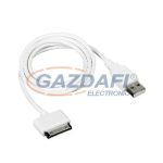   LEGRAND 050684 USB töltőkábel Galaxy tab csatlakozóval, fehér, 1 m