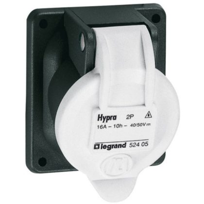 LEGRAND 052405 Hypra műanyag beépíthető ipari aljzat 2P 16A 20/50V törpefesz.