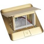   LEGRAND 054015 Pop-up felnyíló süllyesztett padlódoboz 3 modul, sárgaréz, üres