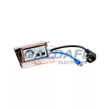 LEGRAND 054044 Pop-up felszerelt felnyíló süllyesztett doboz 4 modul, fehér, 1x2P+F, 2xRJ45 Cat.6 UTP, 2 m vezeték 2P+F dugóval, 3m RJ45 vezeték Cat.6 UTP csatlakozóval