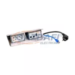   LEGRAND 054047 Pop-up felszerelt felnyíló süllyesztett doboz 8 (2×4) modulos, rozsdamentes acél, 2x2P+F, 2xRJ45 Cat.6 UTP, HD15 csatlakozó + 3,5 mm jack, 2 m vezeték 2P+F csatl. Dugóval, 3 m RJ 45 vezeték C