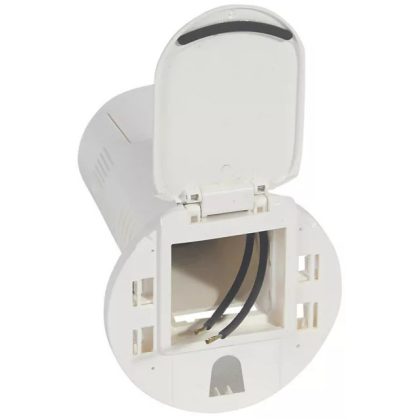  LEGRAND 054072 Empty table cable organizer for 2P+F socket and USB phone charging socket, RAL 9003 white