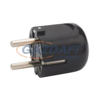 LEGRAND 054366 2P+F csatlakozódugó, műanyag, oldalsó bekötésű, fekete