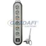   GAO 0557H Asztali elosztó 6-os kapcsolóval, 1,4m, Meridian, fehér/szürke