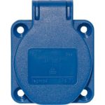 LEGRAND 057670 P17 Tempra háztartási aljzat, kék IP44, normál felfogóperemmel