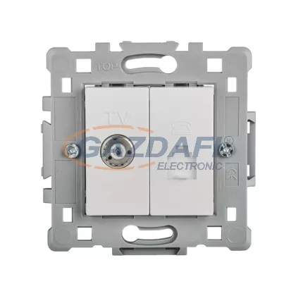   ELMARK "Splendor" süllyesztett TV+telefon csatlakozóaljzat RJ11, fehér