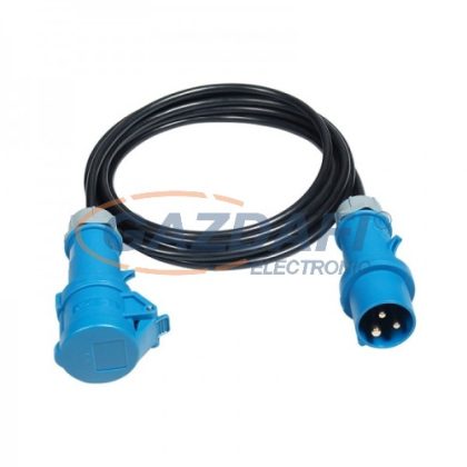   COMMEL 0655-2 ipari hosszabbító kábel dugóval és aljzattal, 10m, 16A 250V~3500W, H05VV-F 3x1.5, fekete, IP44