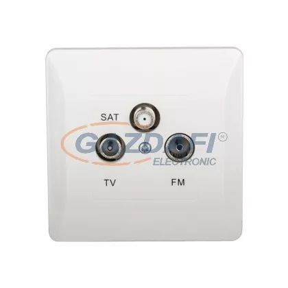   ELMARK "Splendor" süllyesztett TV-R-SAT aljzat, fehér