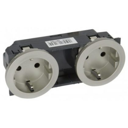 LEGRAND 067162 Céliane 2x2P+F dugalj csatlakozóaljzat gyermekvédelemmel, sínezett, titán