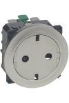 LEGRAND 067167 Céliane 2P+F dugalj csatlakozóaljzat, falsíkba illeszkedő titán betéttárcsával, gyermekvédelemmel, rugós bekötéssel