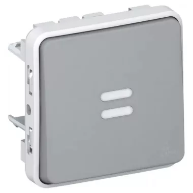 LEGRAND 069512 Plexo 55 váltókapcsoló ellenőrzőfénnyel, szürke