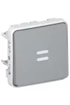 LEGRAND 069542 Plexo 55 egypólusú nyomó N/O, jelzőfénnyel, 10A, szürke