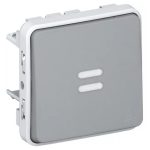LEGRAND 069542 Plexo 55 egypólusú nyomó N/O, jelzőfénnyel, 10A, szürke