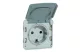LEGRAND 069570 Plexo 55 2P+F dugalj csatlakozóaljzat csapófedéllel, rugós, szürke