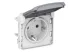 LEGRAND 069571 Plexo 55 2P+F dugalj csatlakozóaljzat csapófedéllel, csavaros, szürke