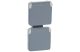 LEGRAND 069577 Plexo 55 2x2P+F dugalj csatlakozóaljzat csapófedéllel, függőleges, előrevezetékezett, szürke