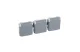 LEGRAND 069578 Plexo 55 3x2P+F dugalj csatlakozóaljzat csapófedéllel, vízszintes, előrevezetékezett, szürke LEGRAND 069578 Plexo 55 3x2P+F dugalj csatlakozóaljzat csapófedéllel, vízszintes, előrevezetékezett, szürke
