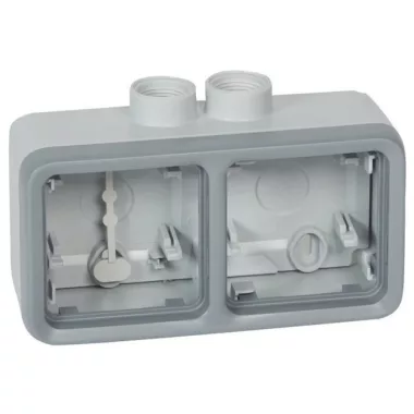 LEGRAND 069678 Plexo 55 falonkívüli doboz 2-es vízszintes, tömszelencével, szürke