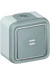 LEGRAND 069712 Plexo 55 falonkívüli váltókapcsoló ellenőrzőfénnyel, komplett, szürke