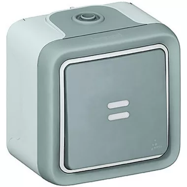 LEGRAND 069713 Plexo 55 falonkívüli váltókapcsoló jelzőfénnyel, komplett, szürke LEGRAND 069713 Plexo 55 falonkívüli váltókapcsoló jelzőfénnyel, komplett, szürke