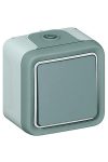 LEGRAND 069720 Plexo 55 falonkívüli egypólusú nyomó N/O, komplett, szürke