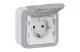 LEGRAND 069733 Plexo 55 falonkívüli 2P+F aljzat csapófedéllel, csavaros, komplett, szürke