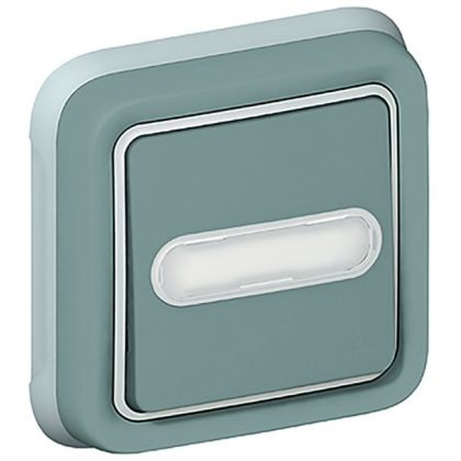   LEGRAND 069824 Plexo 55 recessed 1P pushbutton with N / C indicator light, with label holder, complete, gray