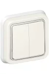 LEGRAND 069855 Plexo 55 süllyesztett kettős váltókapcsoló, komplett, fehér