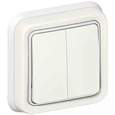 LEGRAND 069855 Plexo 55 süllyesztett kettős váltókapcsoló, komplett, fehér LEGRAND 069855 Plexo 55 süllyesztett kettős váltókapcsoló, komplett, fehér