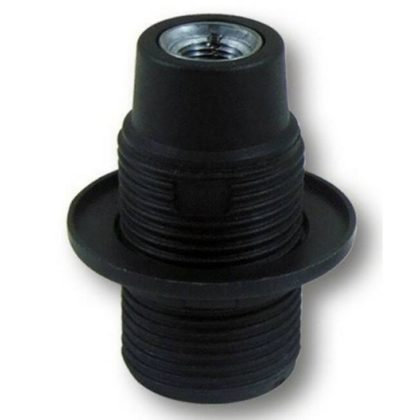 GAO 0704H Chandelier socket with ring, E14, 40W, black, 230V