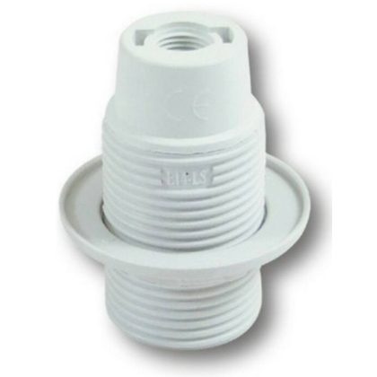 GAO 0717H chandelier socket with ring, E14, 40W, white, 230V