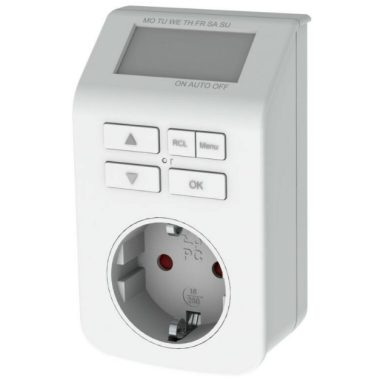 GAO 0743H digital weekly timer, max. 98 on / off / week, countdown and random switching, 3680W, white, 230V