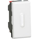   LEGRAND 077032 Program Mosaic changeover pushbutton with LED light, 1m, 6A, white