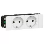   LEGRAND 077202 DLP-S snap-in Program Mosaic 2x2P+F socket, sintered, Soluclip, white