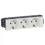   LEGRAND 077203 DLP-S snap-in Program Mosaic 3x2P+F socket, sintered, Soluclip, white