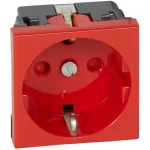   LEGRAND 077214 Program Mosaic 2P + F socket, locked, screw, 2m, red