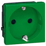   LEGRAND 077216 Program Mosaic 2P + F socket, with child protection, spring-loaded, 2m, green
