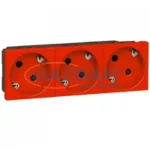   LEGRAND 077223 DLP-S bepattintható Program Mosaic 3x2P+F aljzat, sinezett, Soluclippel, piros, reteszelt