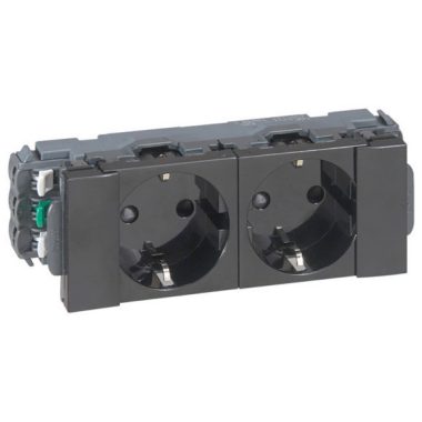 LEGRAND 077232 DLP-S bepattintható Program Mosaic 2x2P+F aljzat, sinezett, Soluclippel, fekete