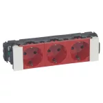   LEGRAND 077243 DLP-S snap-in Program Mosaic 3x2P+F socket, sintered, Soluclip, red