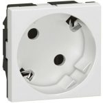   LEGRAND 077245 Program Mosaic 2P + F socket 45 °, with child protection, spring-loaded, 2m, white