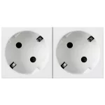   LEGRAND 077252 Program Mosaic 2x2P + F socket, railed, spring-loaded, white