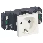   LEGRAND 077401 Program Mosaic 1x2P+F DLP socket, rails, spring, white