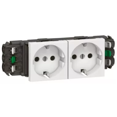 LEGRAND 077402 Program Mosaic 2x2P+F DLP aljzat, sínezett, rugós, fehér