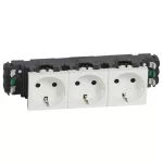   LEGRAND 077403 Program Mosaic 3x2P+F DLP socket, railed, spring, white