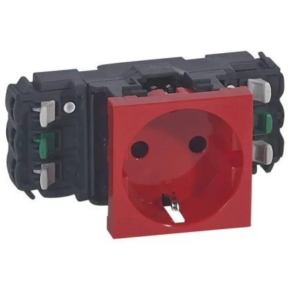 LEGRAND 077411 Program Mosaic 1x2P+F DLP aljzat, sínezett, rugós, piros