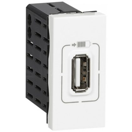 LEGRAND 077591 Program Mosaic USB töltő aljzat, 750 mA, 1 modulos, fehér